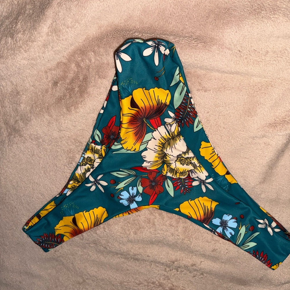Zaful Floral Bikini - Teal and Yellow